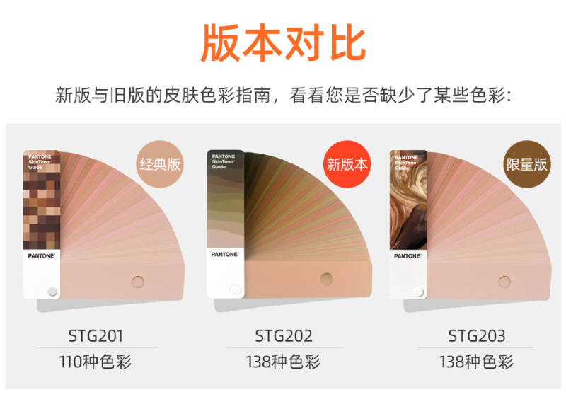 2023新版PANTONE潘通皮肤色指南色卡新旧对比